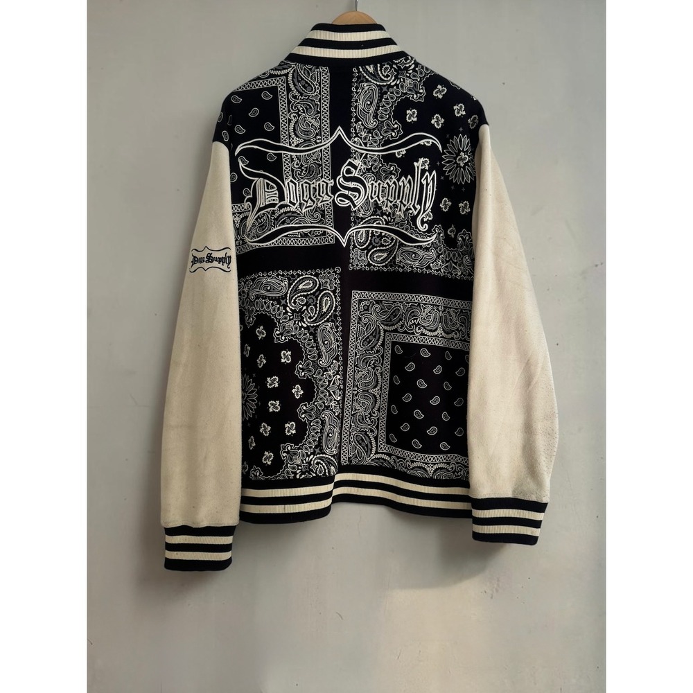 Dogg Supply By Snoop Dogg Bandana Varsity Jacket 3XL Black White